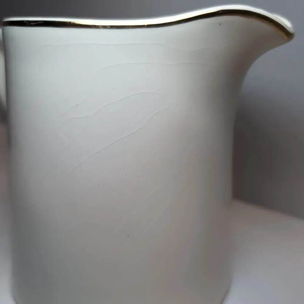 Vintage Sabin China Cathy Rose‎ Pitcher Smooth Edge Gold Trim